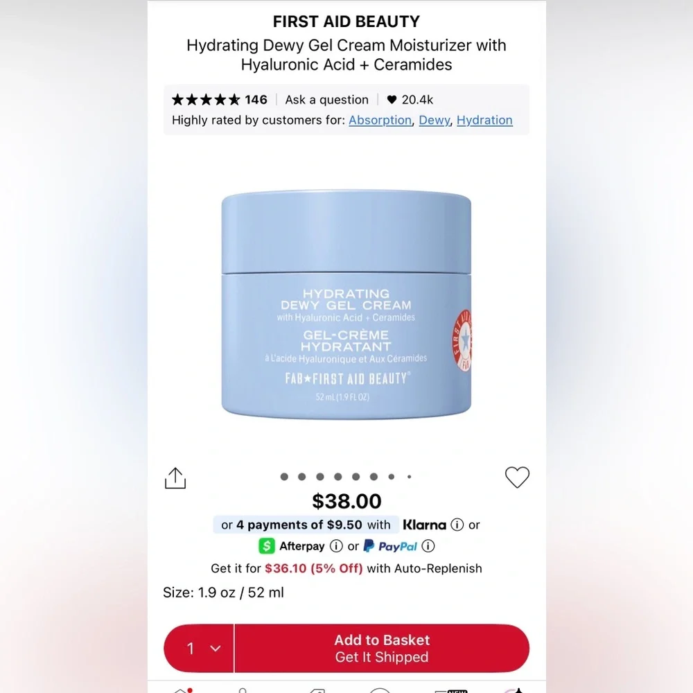 First Aid Beauty Ultra Repair and Hydrating Dewy Gel Cream Set
